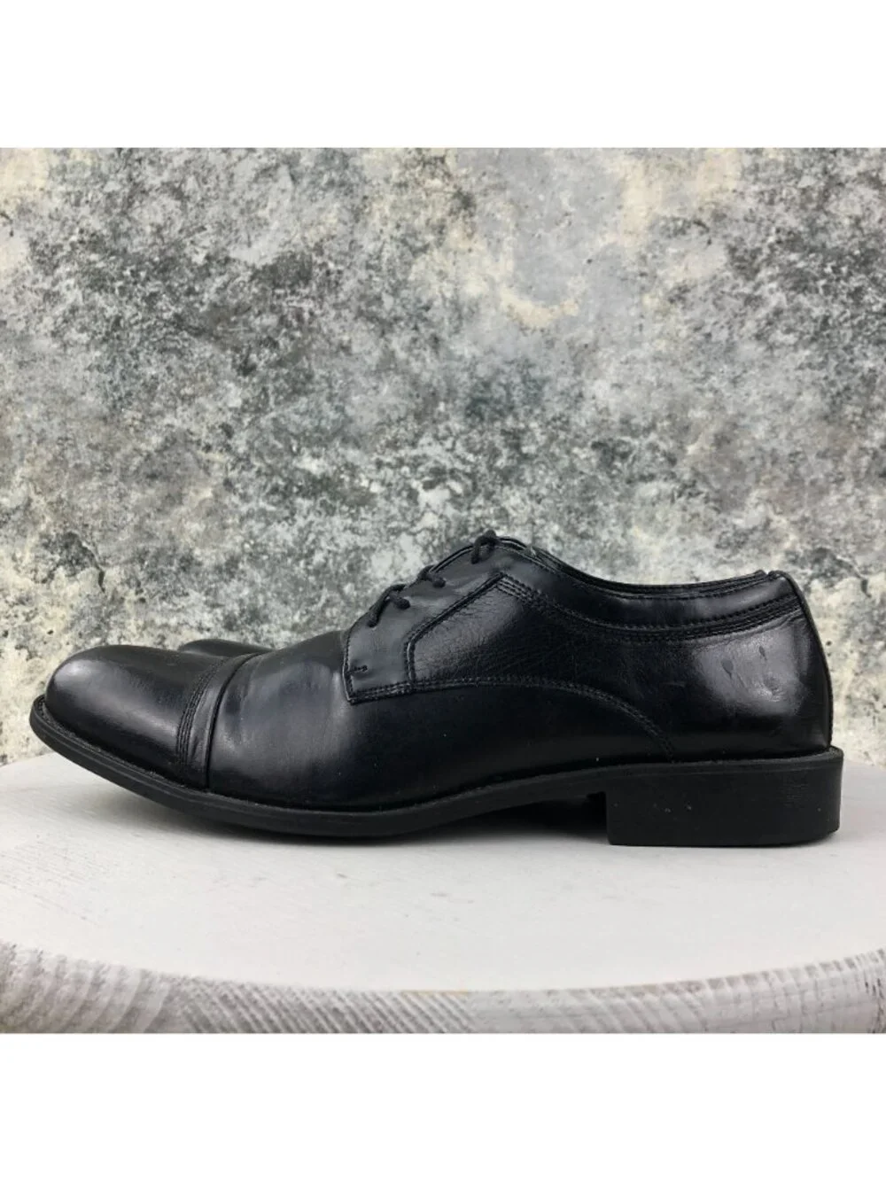 Steve Madden Men's Size 10.5M Minted Black Leather Lace-Up Oxfords Dress Shoes